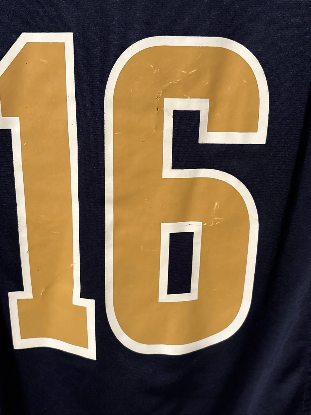 Nike Rams Navy and Gold #16 Football Jersey